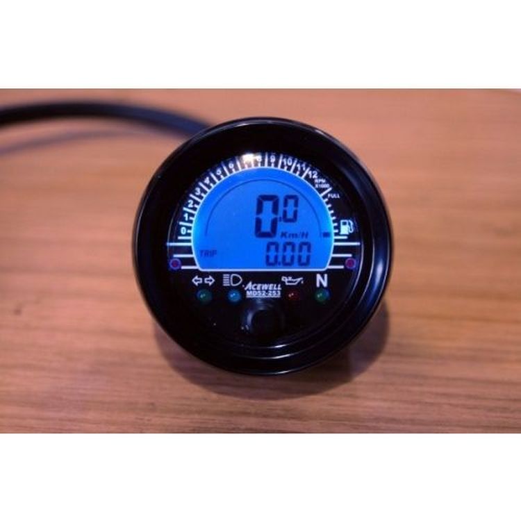 Acewell ACE-MD52-253 52mm Round Speedometer with Tachometer