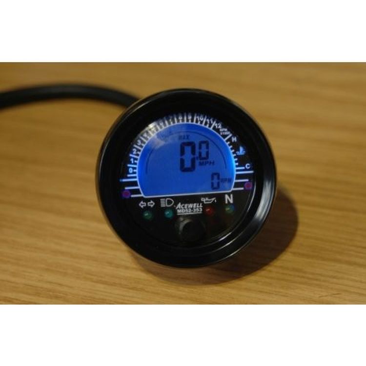 Acewell ACE-MD52-301 52mm Round Speedometer with Tachometer & Temperature