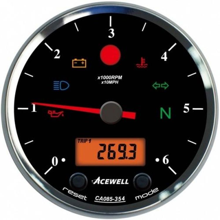 Acewell ACE-CA85 Classic Face 85mm Diameter Classic Style Analogue Gauge with Digital Panel