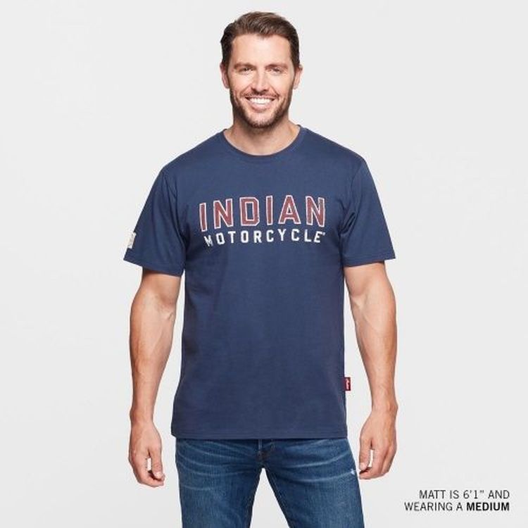 Indian Motorcycle Distressed Logo T-Shirt - Navy