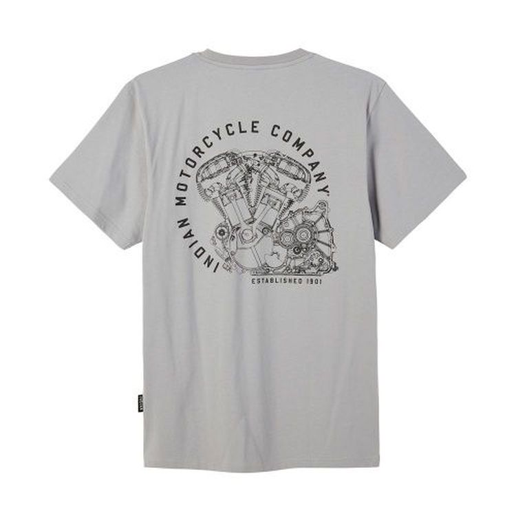 Indian Motorcycle Circle Engine T-Shirt - Grey
