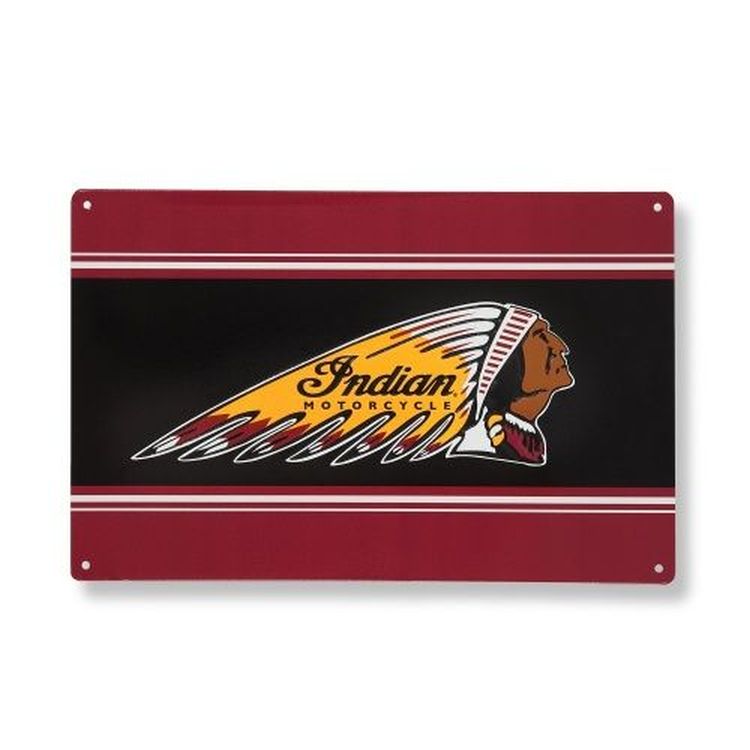 Indian Motorcycle Headdress Metal Sign Colour