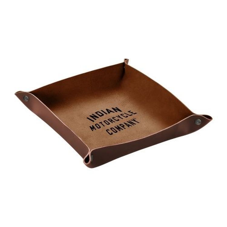 Indian Leather Tray, Brown