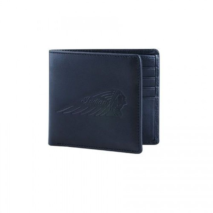 Indian Bi-Fold Black Leather Wallet - Black