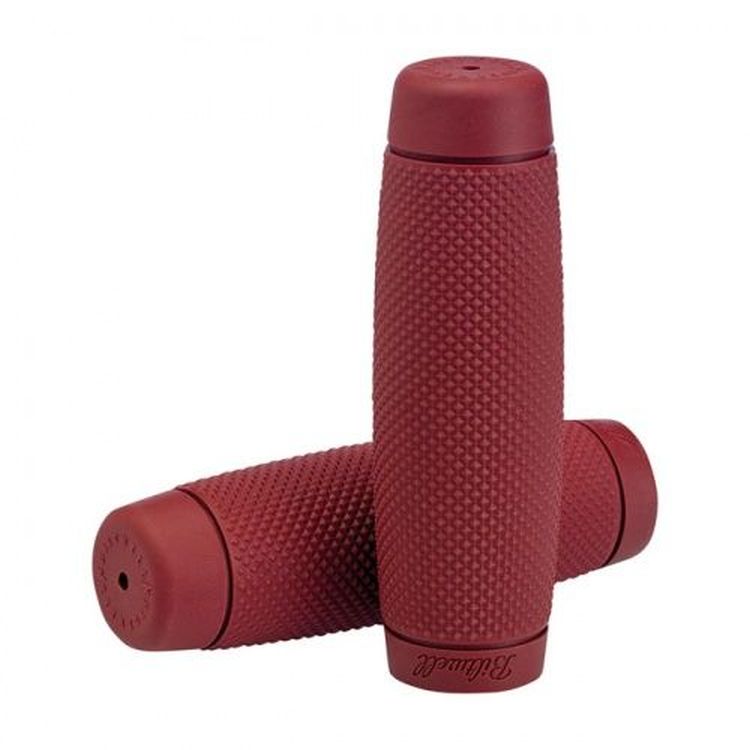 Biltwell Recoil TPV Grips Oxblood - For 1'' Inch Motorcycle Handlebars