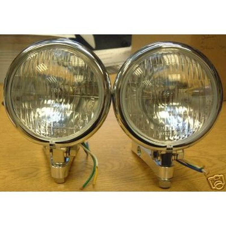Bates Headlights With Clamps - Pair