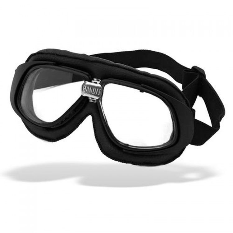 Bandit Classic Motorcycle Goggles - Black with Clear Lens
