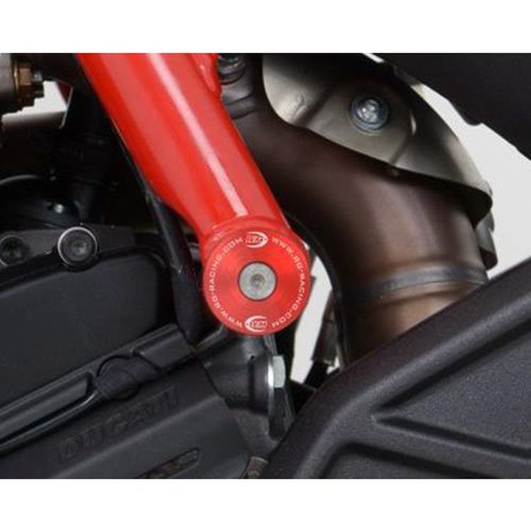 Frame Plug, red aluminium, LHS or RHS, Ducati Hypermotard 820 / Hyperstrada 820