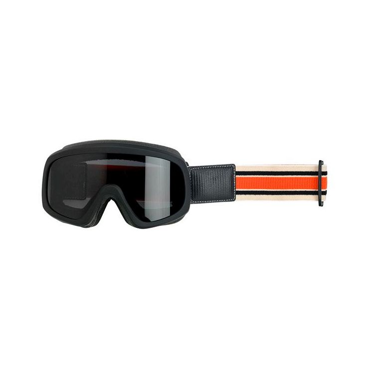 Biltwell Overland 2.0 Racer Goggle in Black with Orange Strap