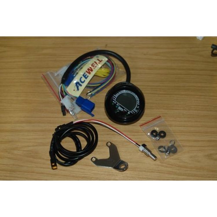 Acewell ACE-MD52-353 52mm Round Speedometer with Tachometer & Temperature