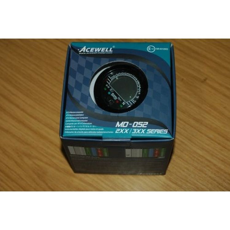 Acewell ACE-MD52-353 52mm Round Speedometer with Tachometer & Temperature