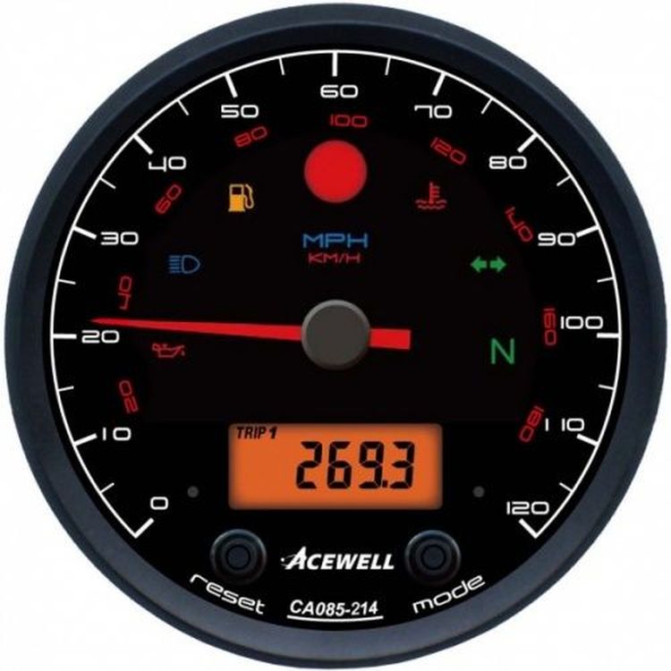Acewell ACE-CA85 Modern Face 85mm Diameter Modern Style Analogue Gauge with Digital Panel