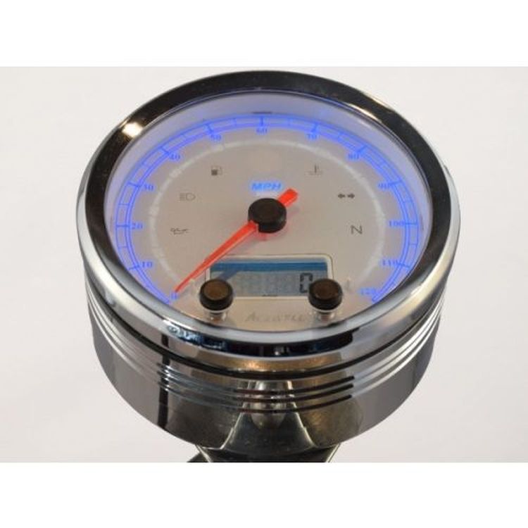 Acewell ACE-CA85 White Face 85mm Diameter Analogue Gauge with White Face & Digital Panel