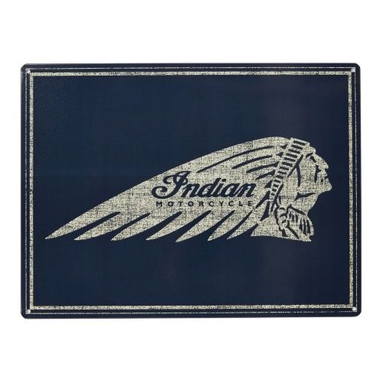Indian Motorcycle Headdress Sign - Blue