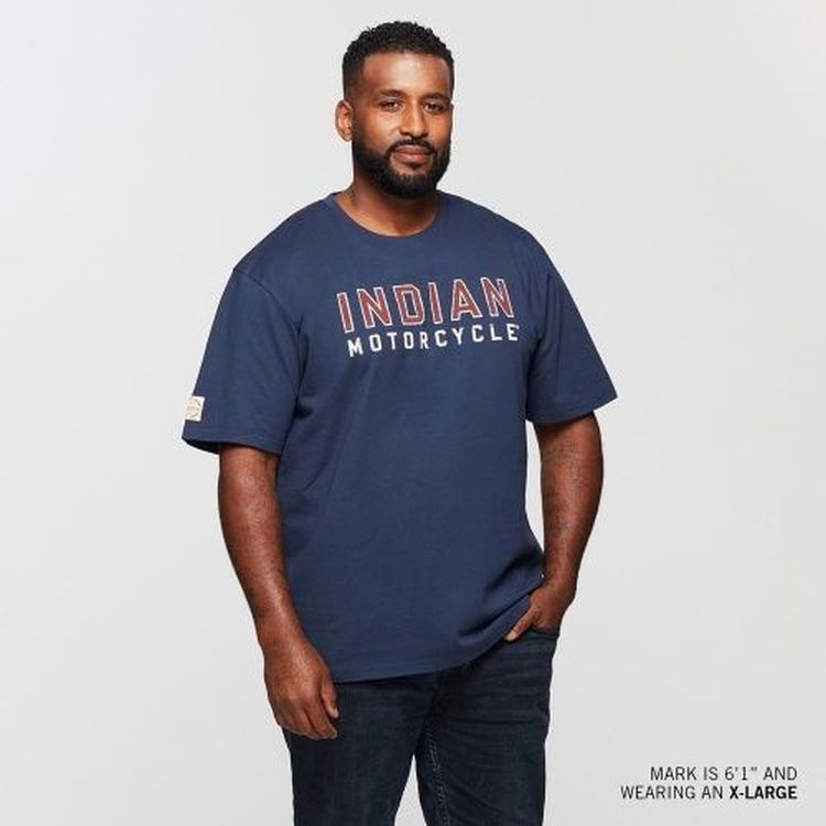 Indian Motorcycle Distressed Logo T-Shirt - Navy