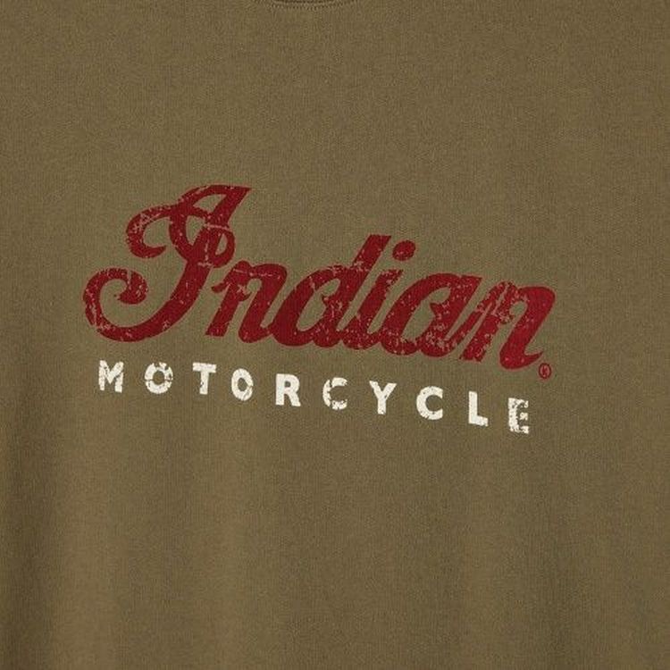 Indian Motorcycle 2 Colour Script T-Shirt - Khaki