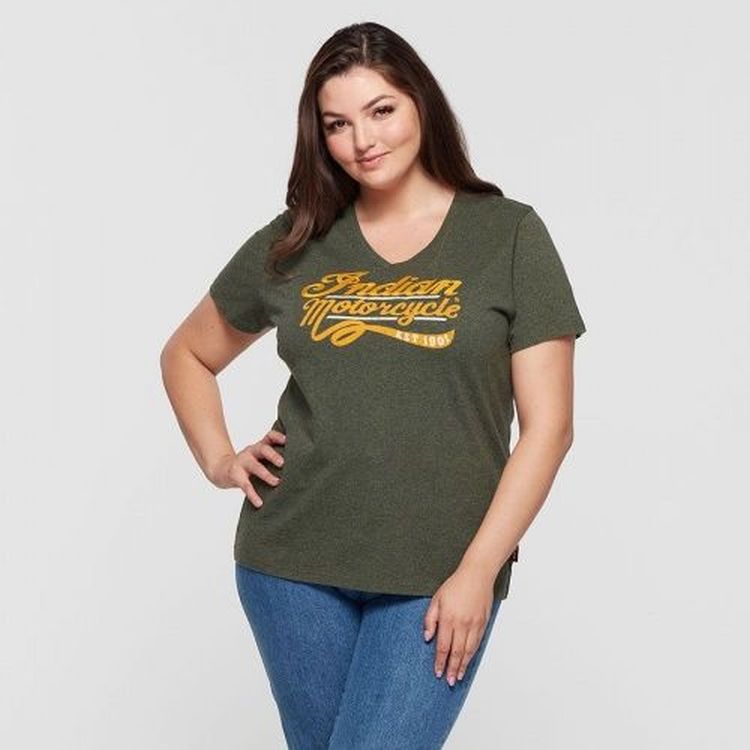 Indian Motorcycles Women's Mixed Embroidery T-Shirt - Green