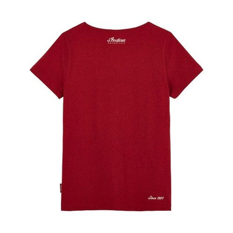 Indian Motorcycle Women's 2 Colour Foil Script T-Shirt, Red