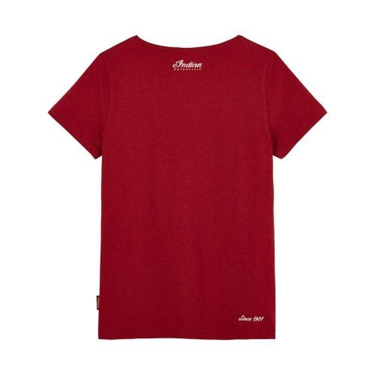 Indian Motorcycle Women's 2 Colour Foil Script T-Shirt - Red