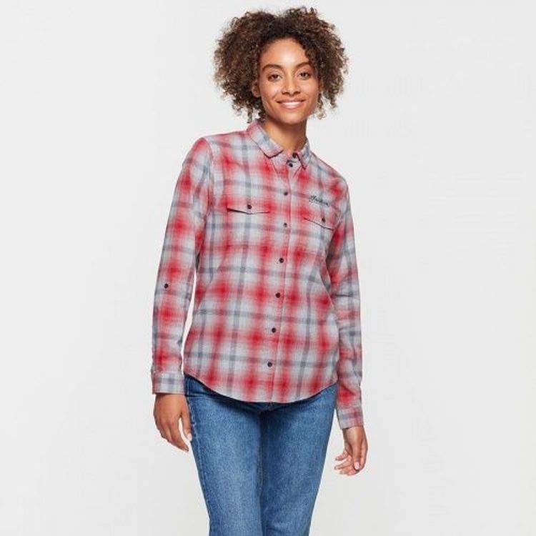 Indian Motorcycle Women's Icon Plaid Shirt - Red