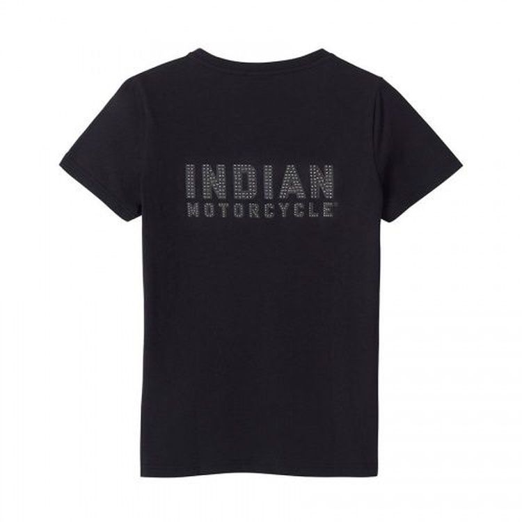 Indian Motorcycles Women's Black Logo Stud T-Shirt - Black