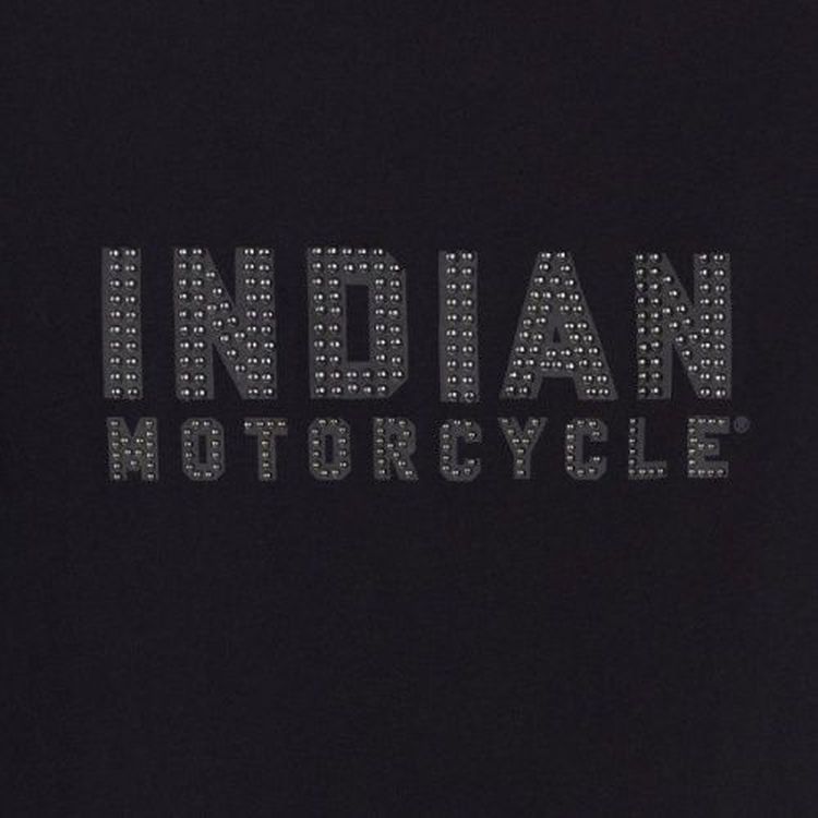 Indian Motorcycles Women's Black Logo Stud T-Shirt - Black