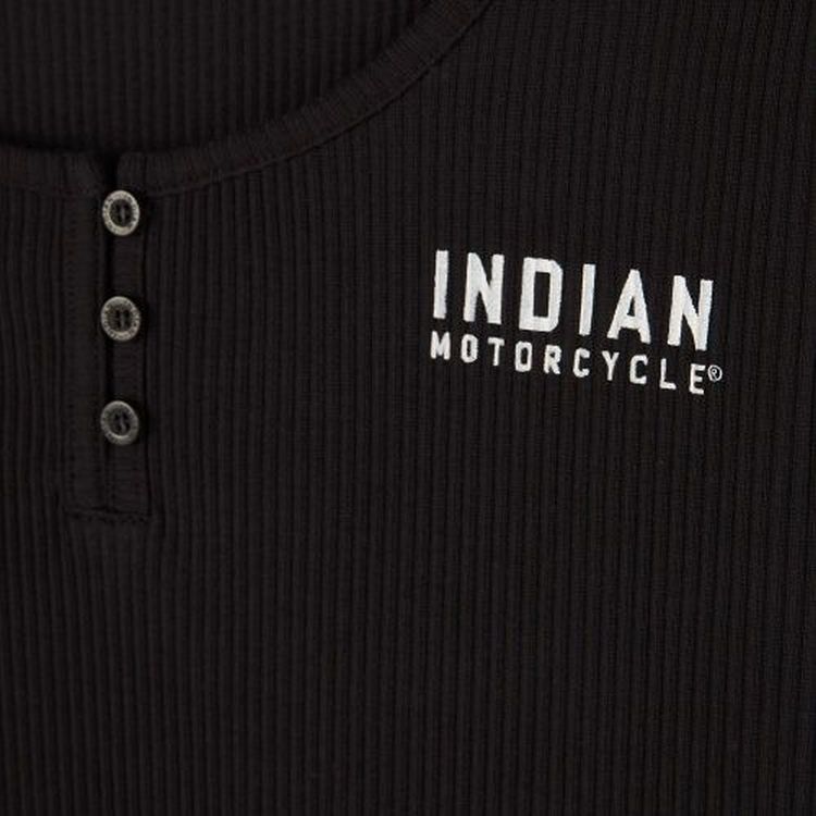 Indian Motorcycle Women's Print Henley Long Sleeve T-Shirt - Black
