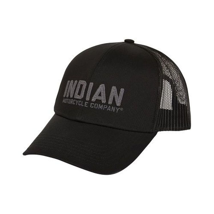 Indian Motorcycle Chain Stitch Embroidery Cap - Black