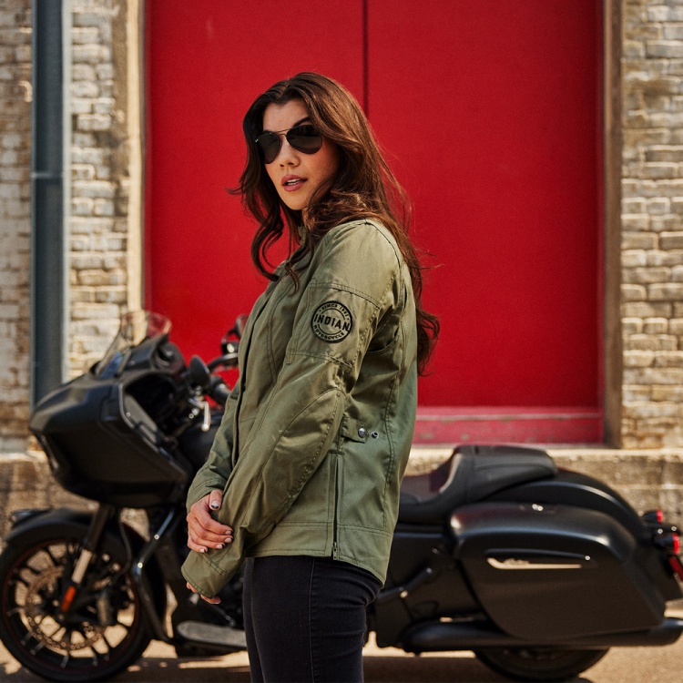 Indian Motorcycle Women's Harrison Wax Jacket - Green