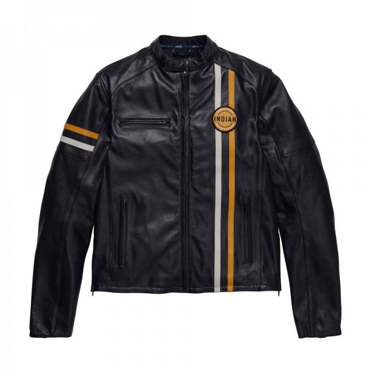 Indian Motorcycle men's Caf leather Jacket - black