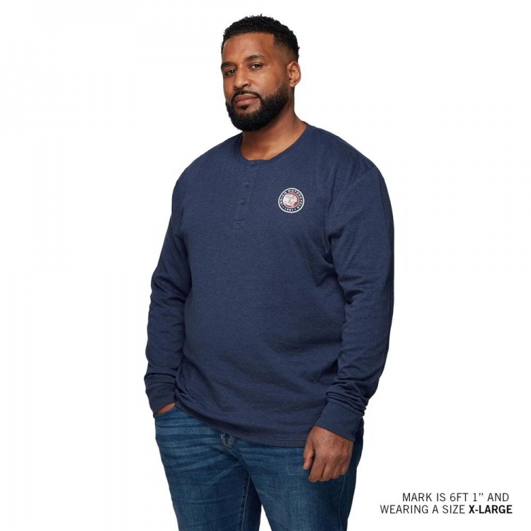 Indian Motorcycle Duofold Henley Long Sleeve T-Shirt - Navy