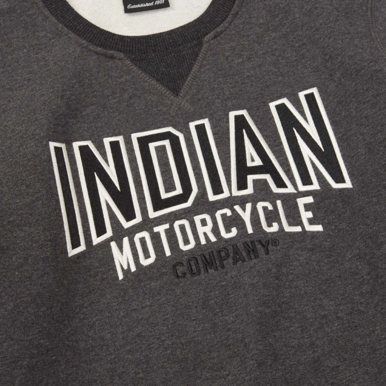 Indian Motorcycle Women's Contrast Ribbed Sweatshirt - Grey