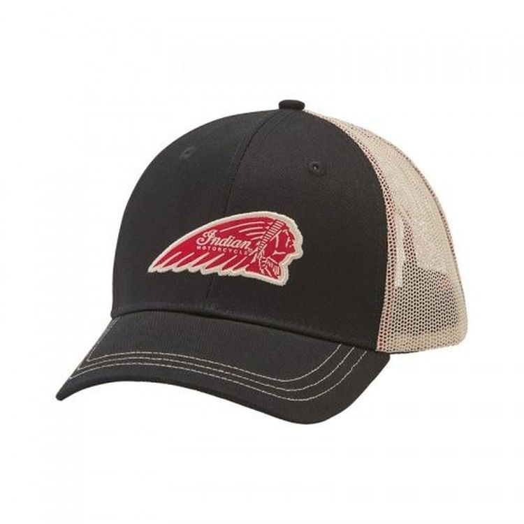 Indian Men's Trucker Hat, Black