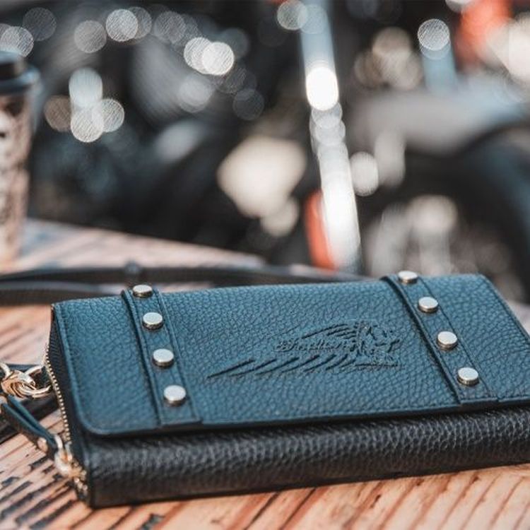 Indian Motorcycle Womens Leather Purse - Black