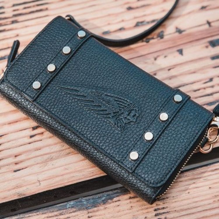 Indian Motorcycle Womens Leather Purse - Black