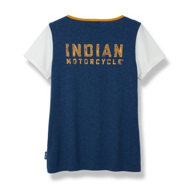Indian Women's Mesh Logo Print T-Shirt - Blue