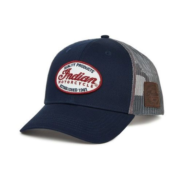 Indian Men's Script Patch Trucker Hat, Blue