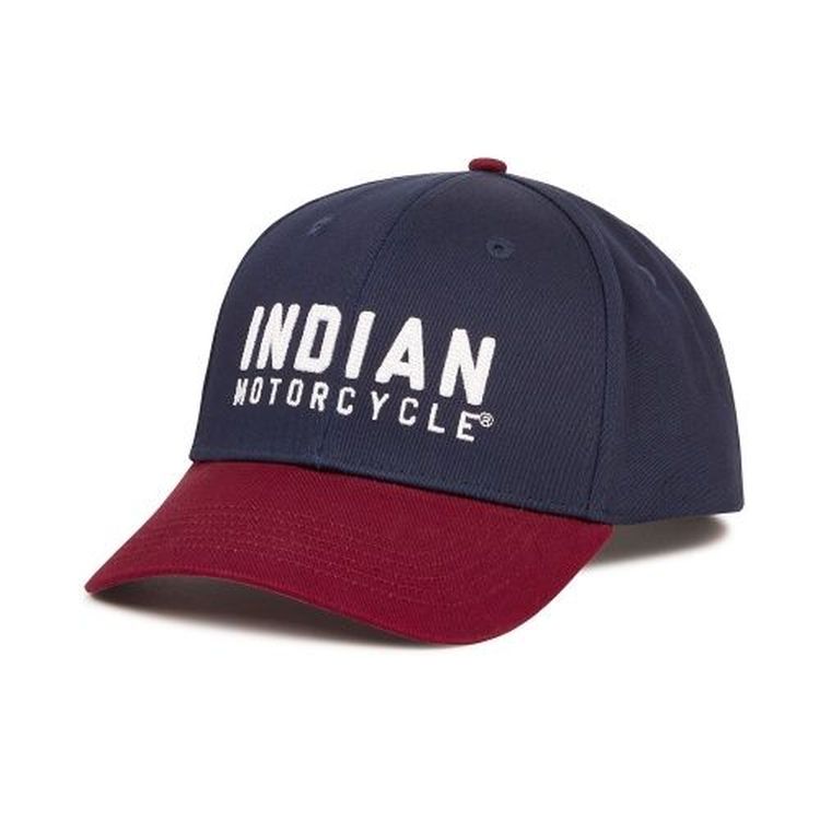 Indian Men's Block Logo Cap, Blue & Red