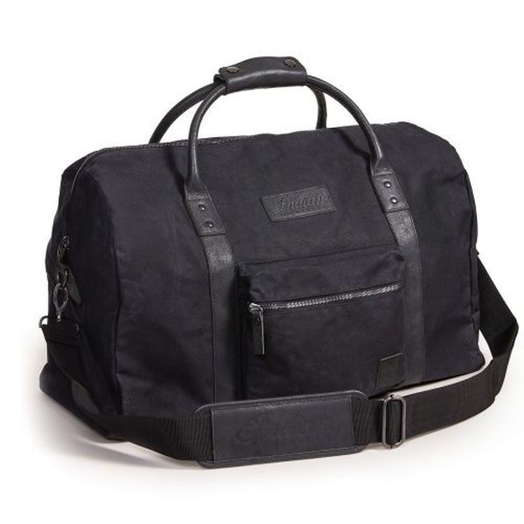 Indian Motorcycle waxed canvas duffle bag (black)