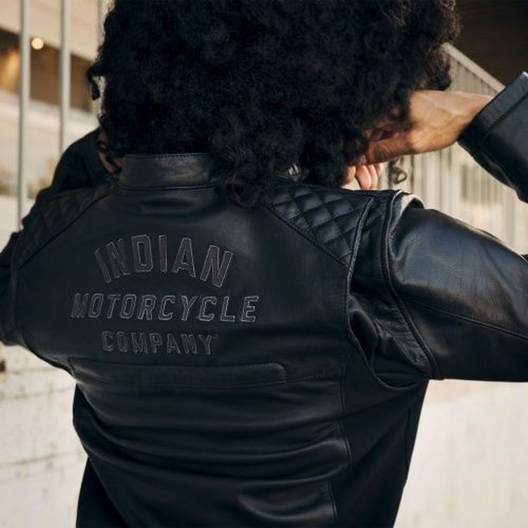 Indian Women's Drew Leather Riding Jacket, Black