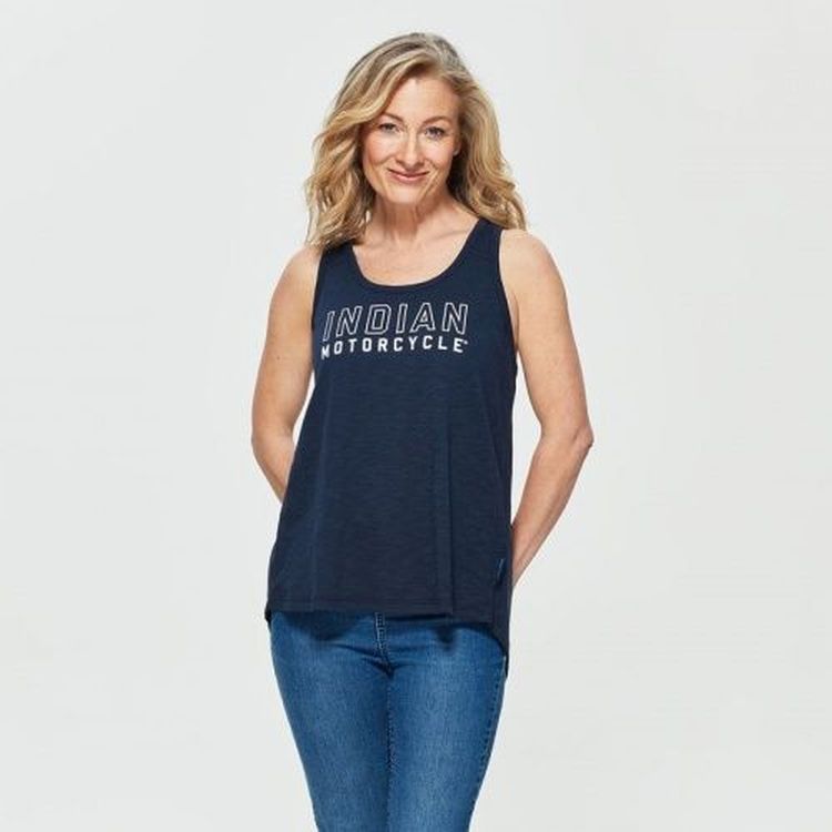 Indian Women's Pleated Back Tank Top - Navy