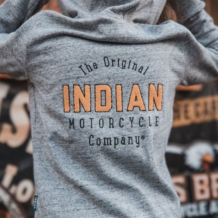 Indian Women's Textured Logo Hoodie Sweatshirt, Grey