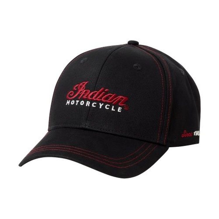 Indian Motorcycle Contrast Stitch Cap - Black