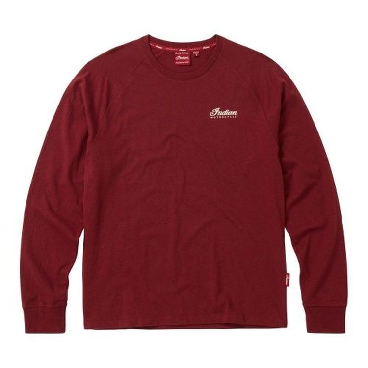 Indian Motorcycle Port Icon Long Sleeve T-Shirt - Red