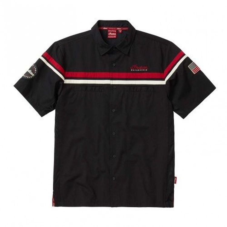 Indian Motorcycle men's Script shop shirt - black