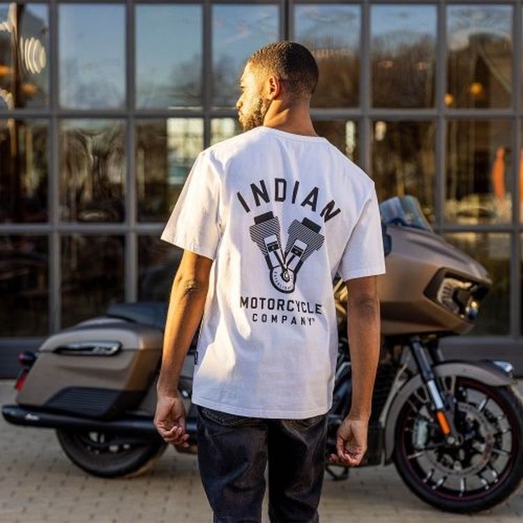 Indian V-Twin Engine T-Shirt - White