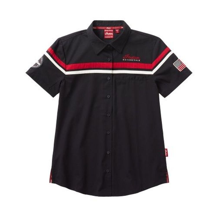Indian Motorcycle Women's Script Shop Shirt, Black
