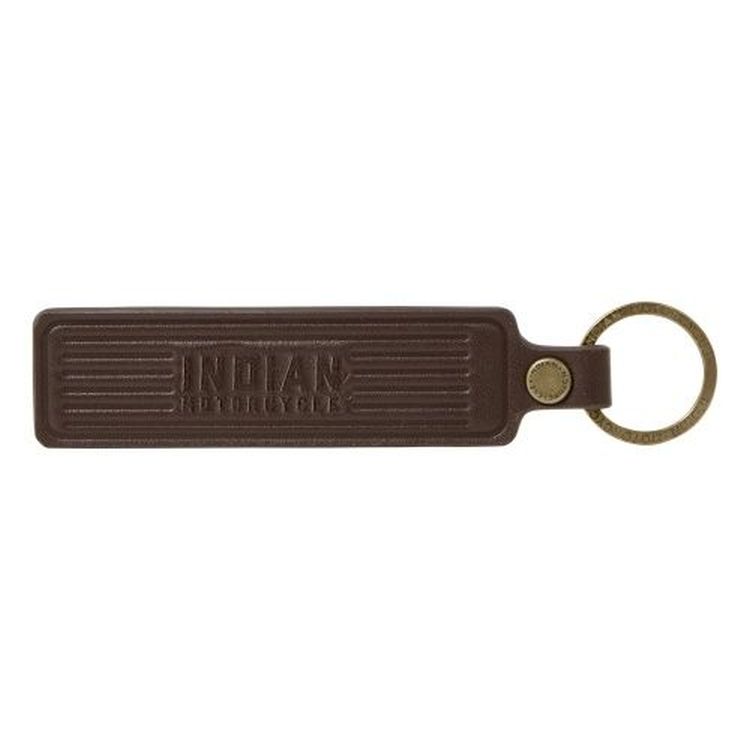 Indian Leather Block Logo Keyring