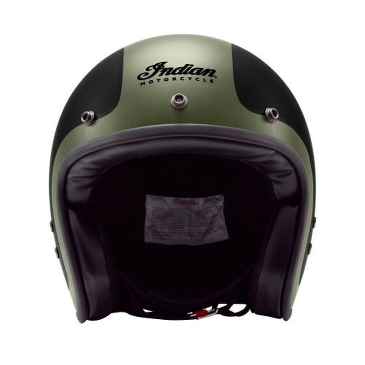 Indian Motorcycle Open Face Helmet, Matte Black/Green