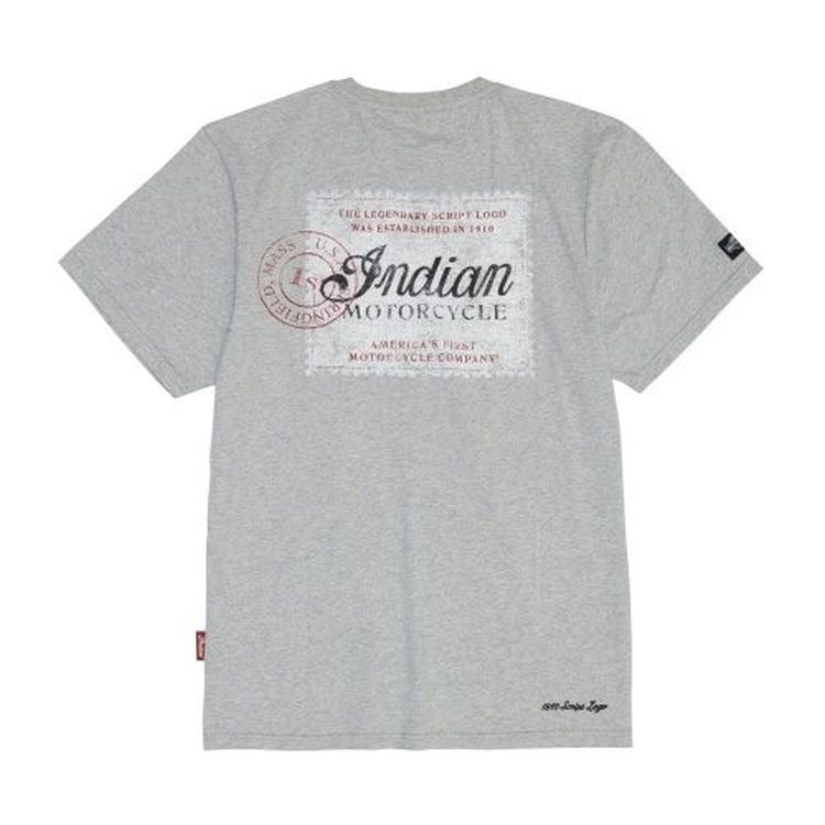 Indian Motorcycle 1910 Script T-Shirt - Grey